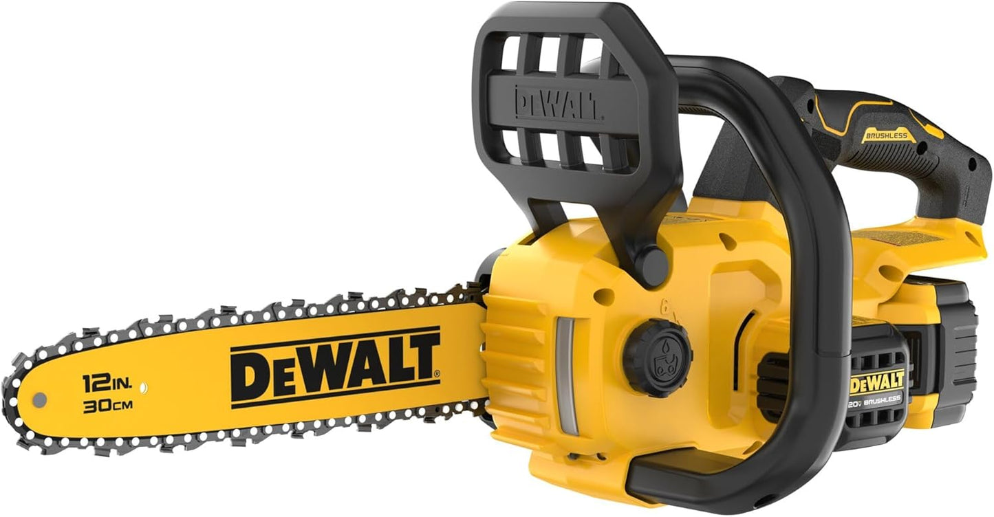 DEWALT 20V MAX 12" Cordless Chainsaw Kit with Battery and Charger Included (DCCS621P1)