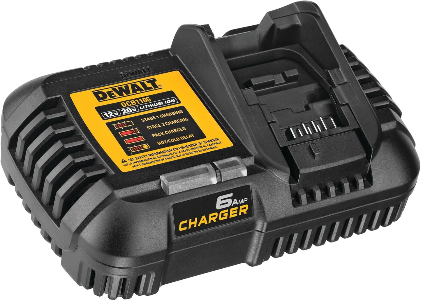 DEWALT 12V MAX*/20V MAX*/FLEXVOLT 6 Amp Charger (DCB1106)