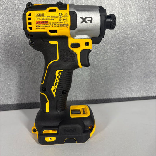 DEWALT 20V MAX XR Impact Driver, 1/4 Inch High Torque Brushless 3 Speed Premium Cordless with LED Light, Extended Runtime, Tool Only (DCF845B) - Pro Grade Tools