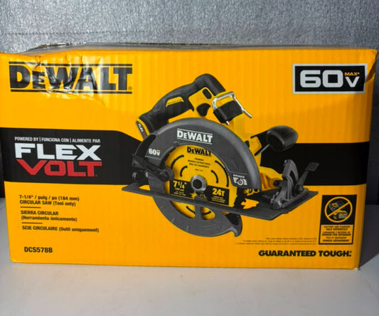 DEWALT FLEXVOLT 60V MAX* Circular Saw with Brake, 7-1/4-Inch, Tool Only (DCS578B) - Pro Grade Tools