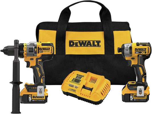 DEWALT FLEXVOLT ADVANTAGE 20V MAX* Combo Kit with Hammer Drill & Impact Driver, 5.0-Ah, 2-Tool (DCK2100P2) - Pro Grade Tools