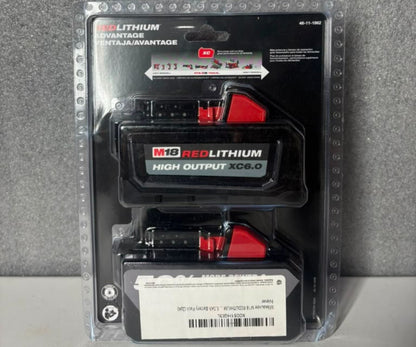Milwaukee M18 REDLITHIUM HIGH Output XC 6.0Ah Battery Pack (2pk) - Pro Grade Tools